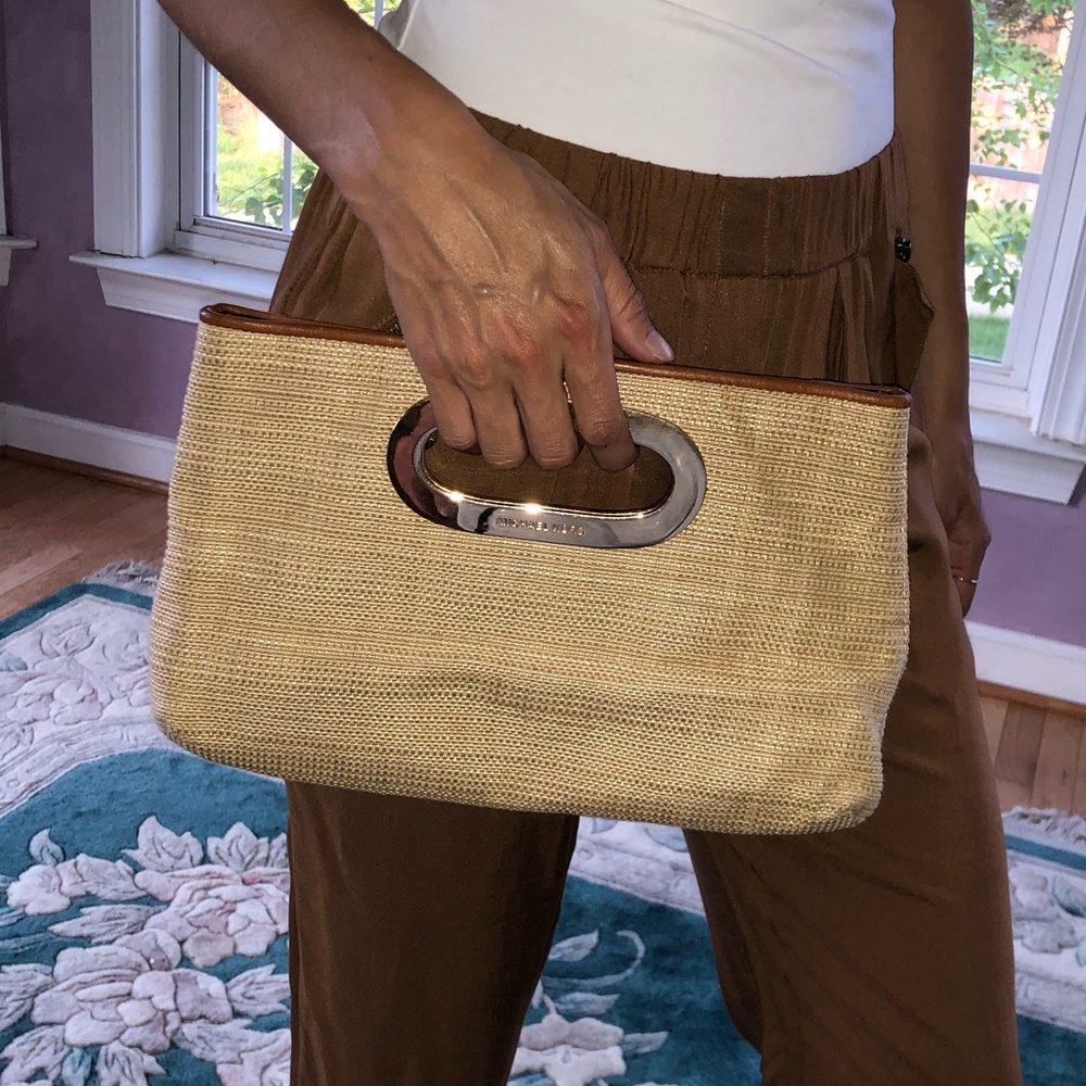 Michael Kors Straw Clutch